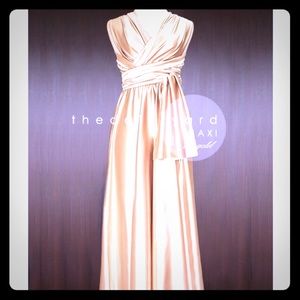 Gold Maxi Wrap dress.